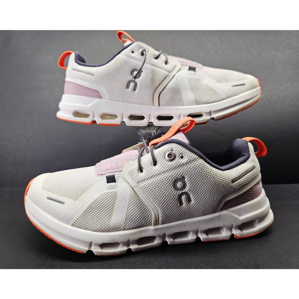 On Running Kids Sneakers White with Pink and Orange Accents